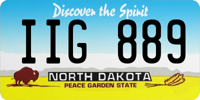 ND license plate IIG889