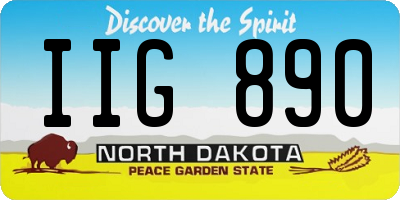 ND license plate IIG890