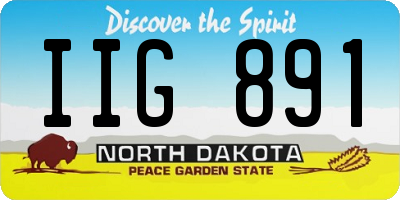 ND license plate IIG891
