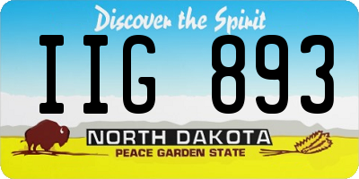 ND license plate IIG893