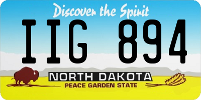 ND license plate IIG894