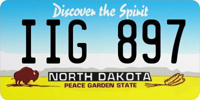 ND license plate IIG897