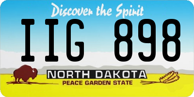 ND license plate IIG898