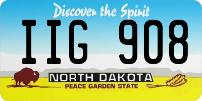 ND license plate IIG908