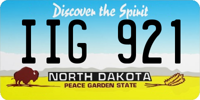 ND license plate IIG921