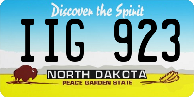 ND license plate IIG923