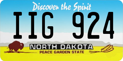 ND license plate IIG924