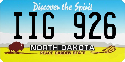 ND license plate IIG926