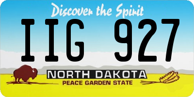 ND license plate IIG927