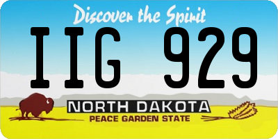 ND license plate IIG929