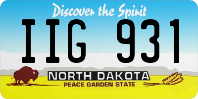 ND license plate IIG931