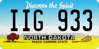 ND license plate IIG933