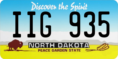 ND license plate IIG935