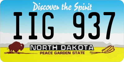 ND license plate IIG937