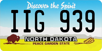 ND license plate IIG939