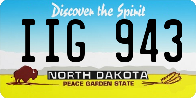 ND license plate IIG943