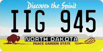ND license plate IIG945