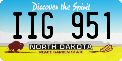 ND license plate IIG951