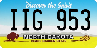 ND license plate IIG953