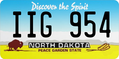ND license plate IIG954