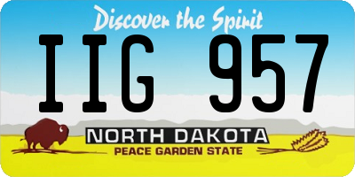 ND license plate IIG957