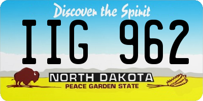 ND license plate IIG962