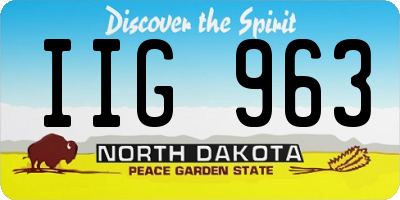 ND license plate IIG963