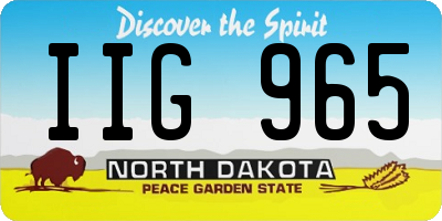 ND license plate IIG965