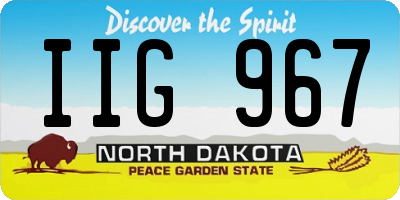ND license plate IIG967