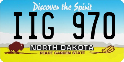 ND license plate IIG970
