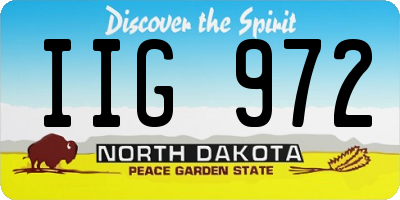 ND license plate IIG972
