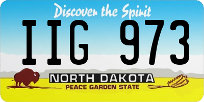 ND license plate IIG973