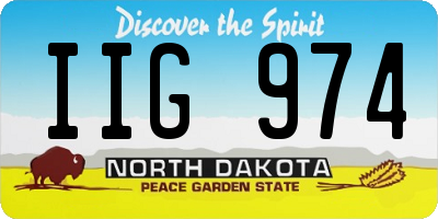 ND license plate IIG974