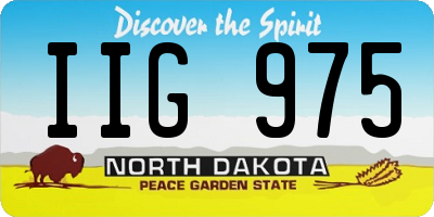 ND license plate IIG975