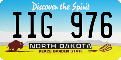 ND license plate IIG976