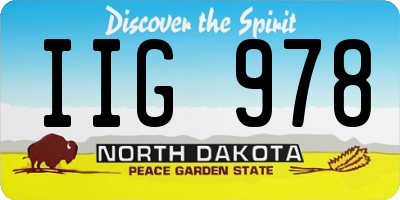 ND license plate IIG978