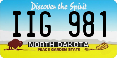 ND license plate IIG981