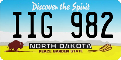 ND license plate IIG982