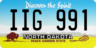 ND license plate IIG991