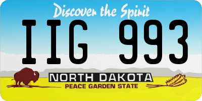 ND license plate IIG993