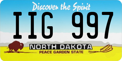 ND license plate IIG997