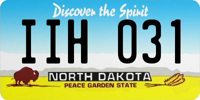 ND license plate IIH031
