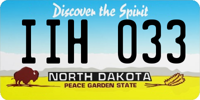 ND license plate IIH033