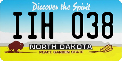 ND license plate IIH038