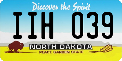 ND license plate IIH039