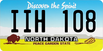 ND license plate IIH108