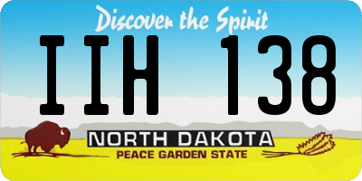 ND license plate IIH138
