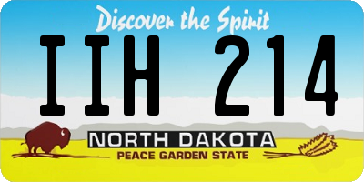 ND license plate IIH214
