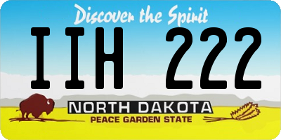 ND license plate IIH222