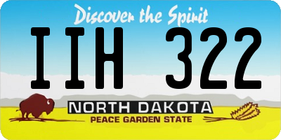ND license plate IIH322